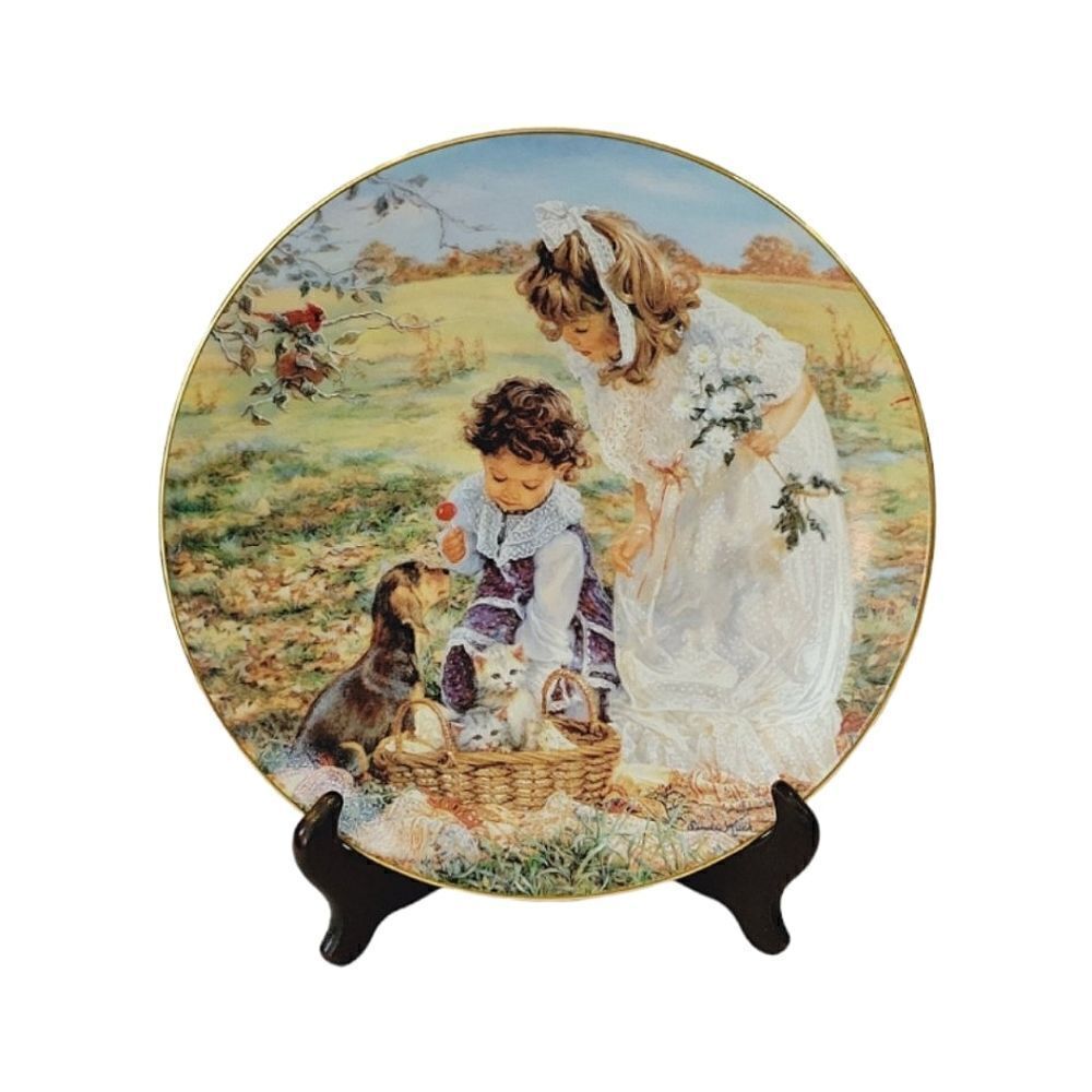 Vintage Reco "Delightful Bundles" By Sandra Kuch Porcelain Collectors Plate 1992